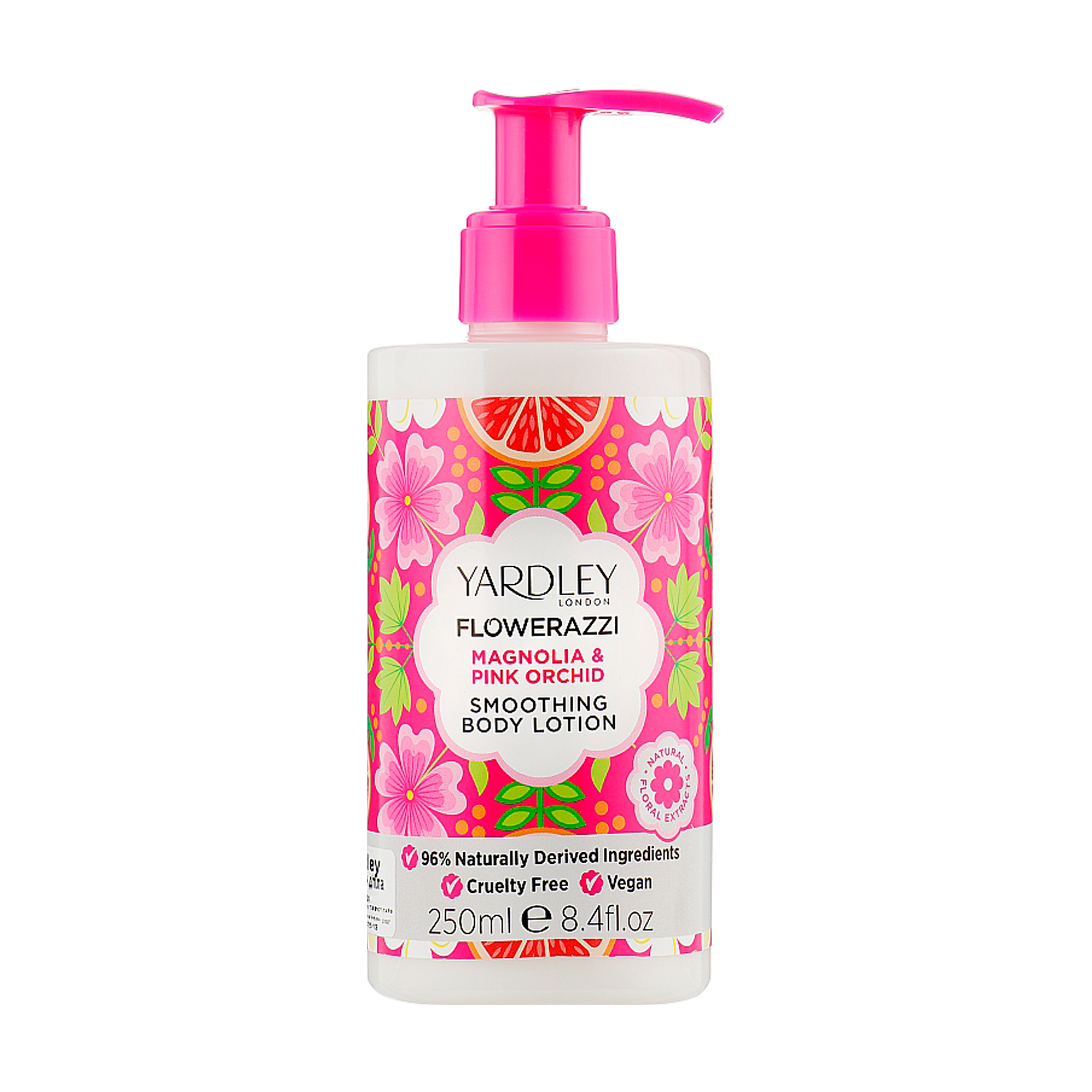 Розгладжувальний лосьйон для тіла Yardley Flowerazzi Magnolia &amp; Pink Orchid Smoothing Body Lotion, 250 мл
